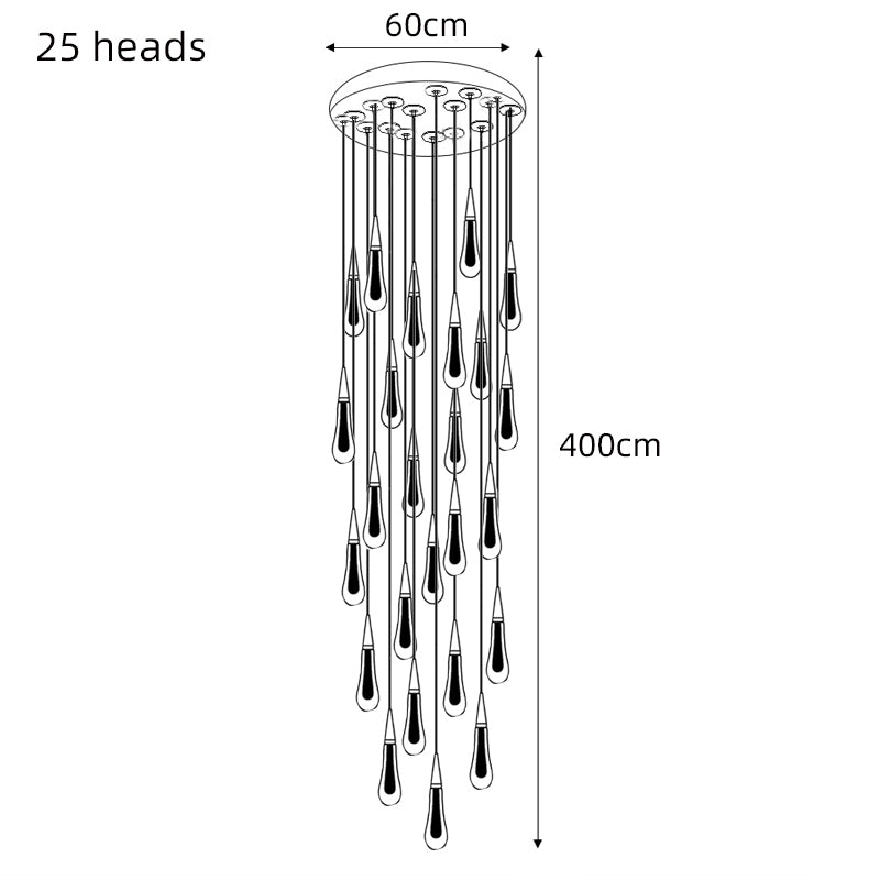 Modern Crystal Chandelier Staircase Chandelier