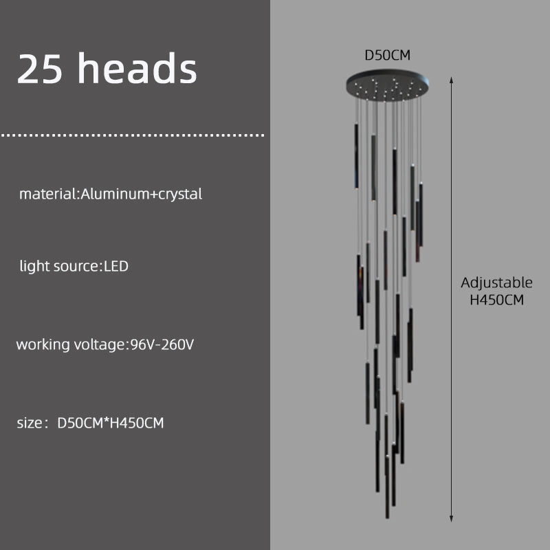 Modern LED Stair Pendant Light Villa Duplex Ceiling Hanging Lamps