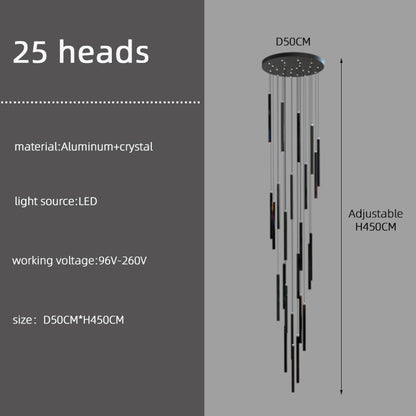 Modern LED Stair Pendant Light Villa Duplex Ceiling Hanging Lamps