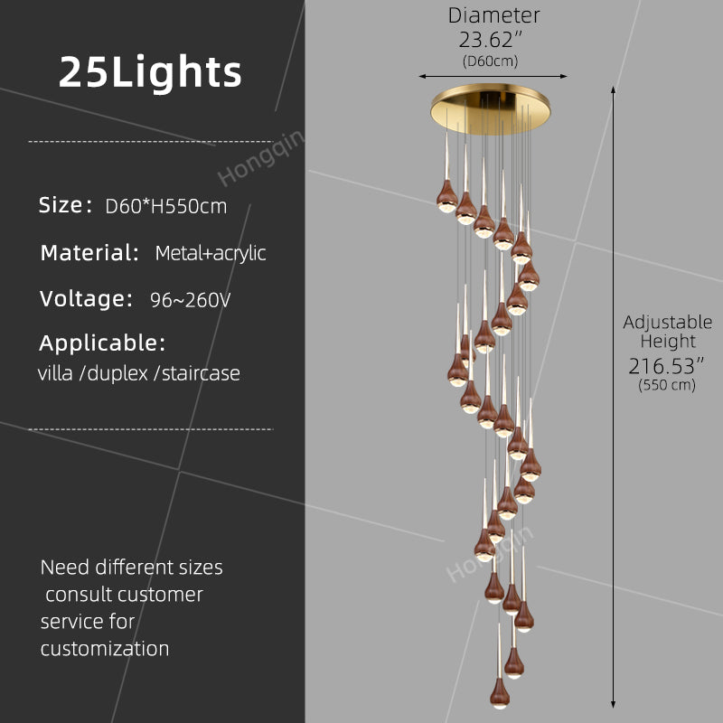 Stairs Chandelier Minimalist Modern Lighting Living Room Pendant Light Lustre High Ceiling Long Staircase Chandelier
