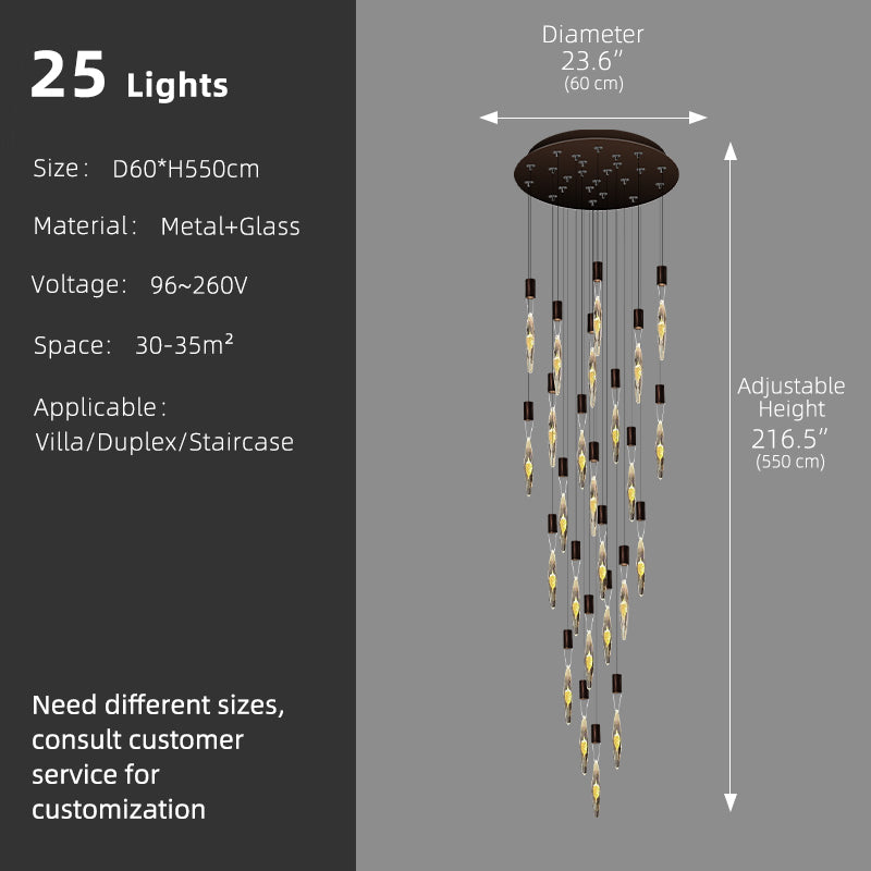 Modern Luxury Staircase LED Chandelier