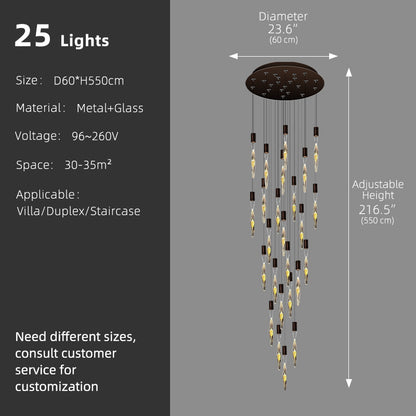 Modern Luxury Staircase LED Chandelier
