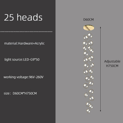 modern staircase light Luxury Villa Attic Stair Chandelier