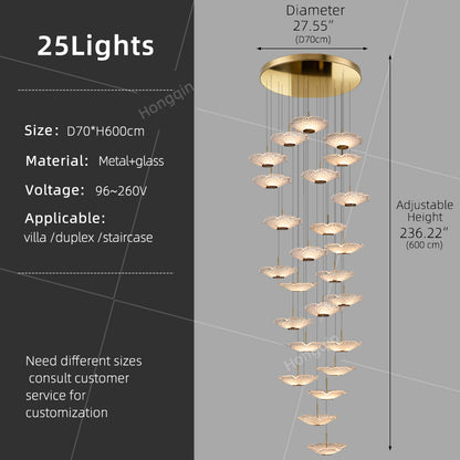Modern luxury High Ceiling Stair Chandelier