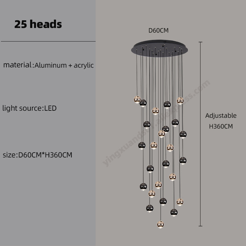 Luxury LED Staircase nordic minimalist Chandelier