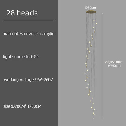 Modern Villa Staircase Long LED Pendant Lamp