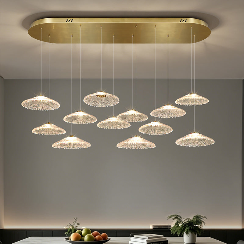Ripple Water Glass Chandelier Dining Table Kitchen Dining Room Art Chandelier Island Bar Pendant Lamp