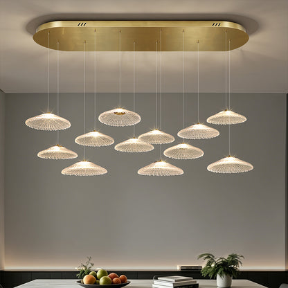 Ripple Water Glass Chandelier Dining Table Kitchen Dining Room Art Chandelier Island Bar Pendant Lamp