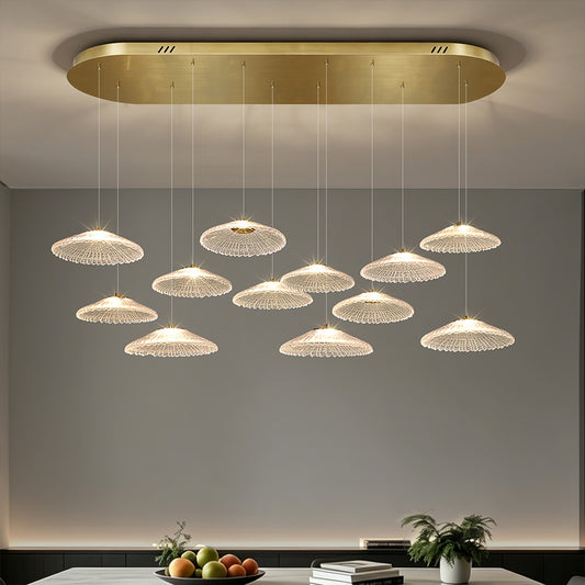 Ripple Water Glass Chandelier Dining Table Kitchen Dining Room Art Chandelier Island Bar Pendant Lamp