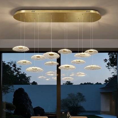 Luxury Chandelier Ripple Water Glass Pendant Lamp Living Room Dining Room Dining Table Kitchen Island Bar Art Hanging Lights