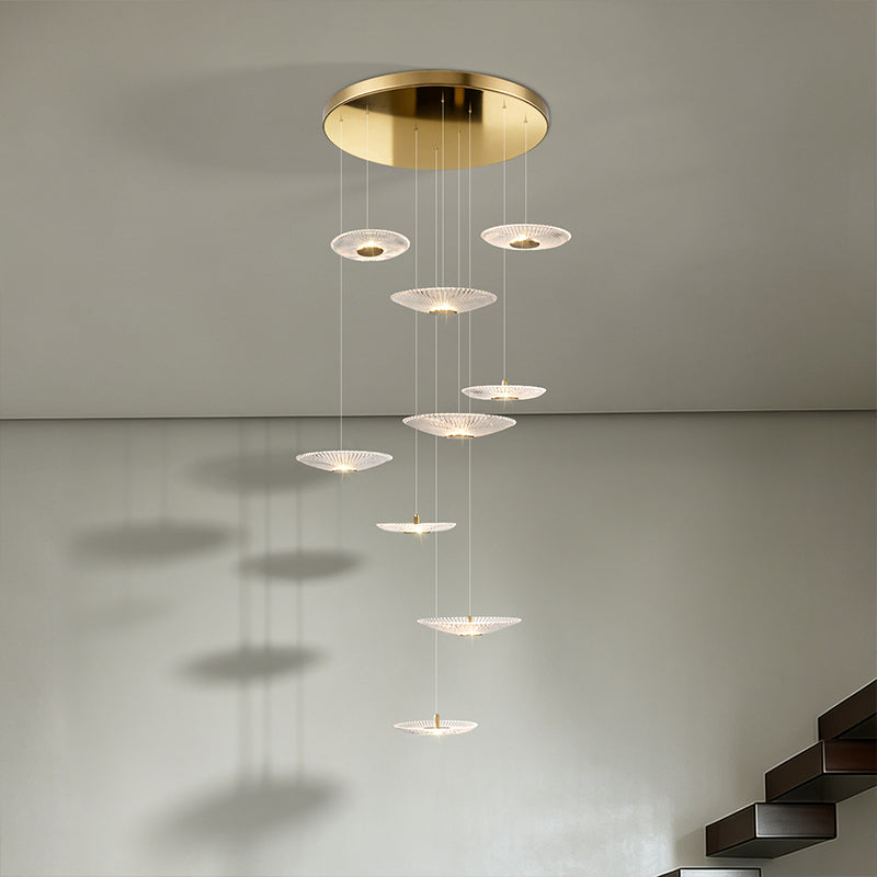Modern Glass Stair Chandelier Villa Duplex Loft Ceiling Hanging Light
