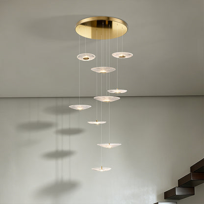 Modern Glass Stair Chandelier Villa Duplex Loft Ceiling Hanging Light