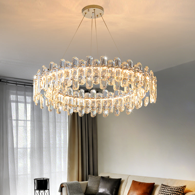 Luxury LED Ring Living Room Hanging Lamp