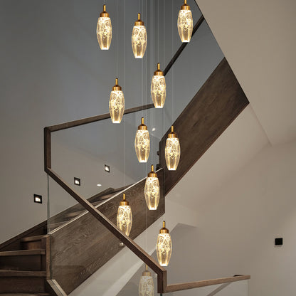 Crystal Staircase Pendant Lamp