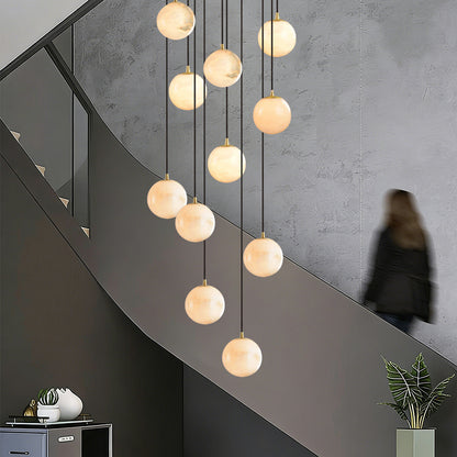 Luxury Marble High Minimalist Long Chandelier