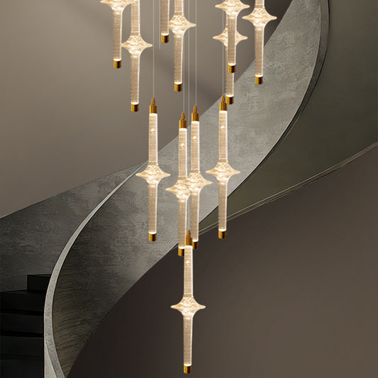 Modern High Long Staircase Chandelier