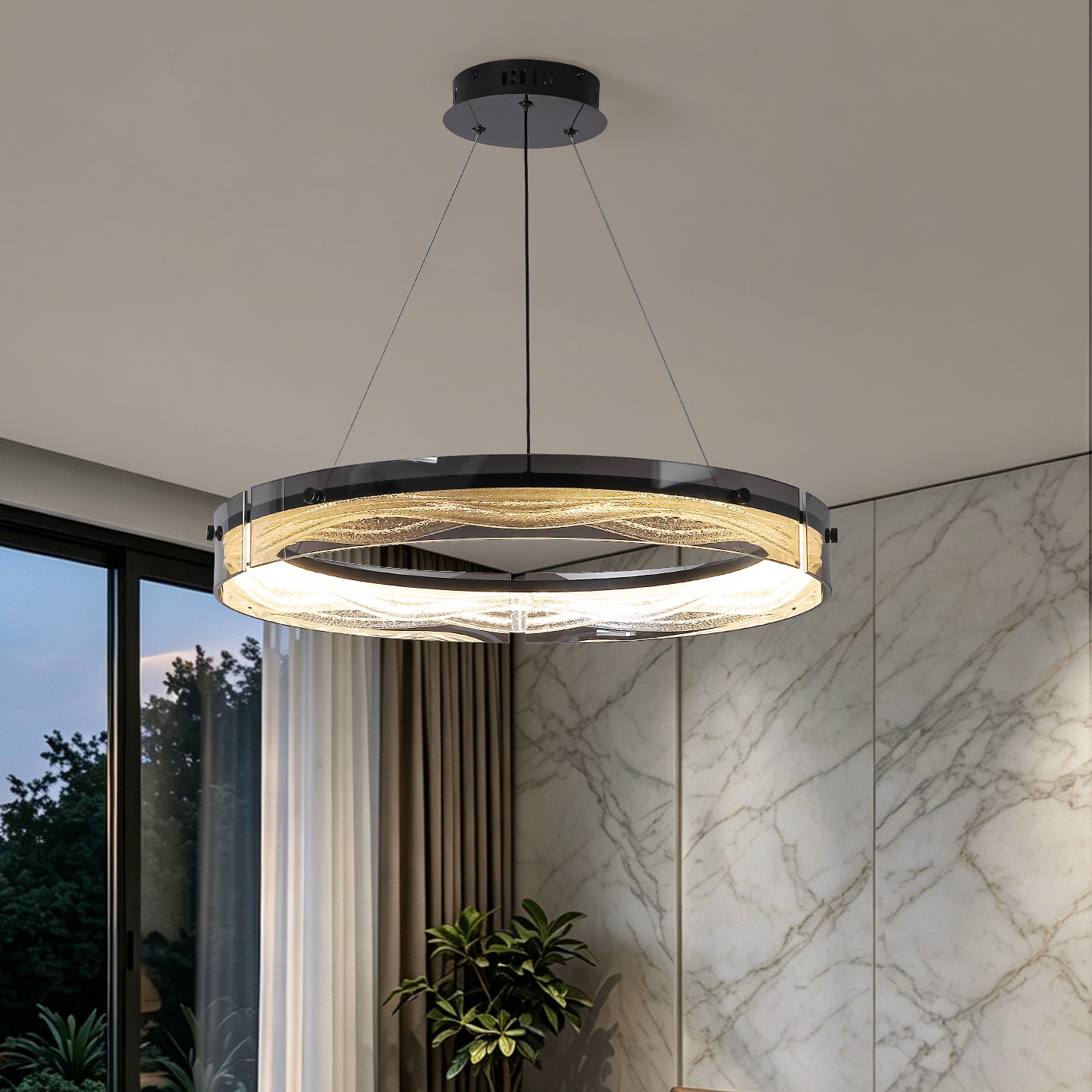 Luxury Simple Circular Glass Chandelier