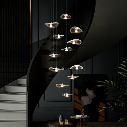 Staircase Duplex Loft Pendant Light Rotating Staircase Light Glass Pendants Lighting Modern Ceiling Chandelier