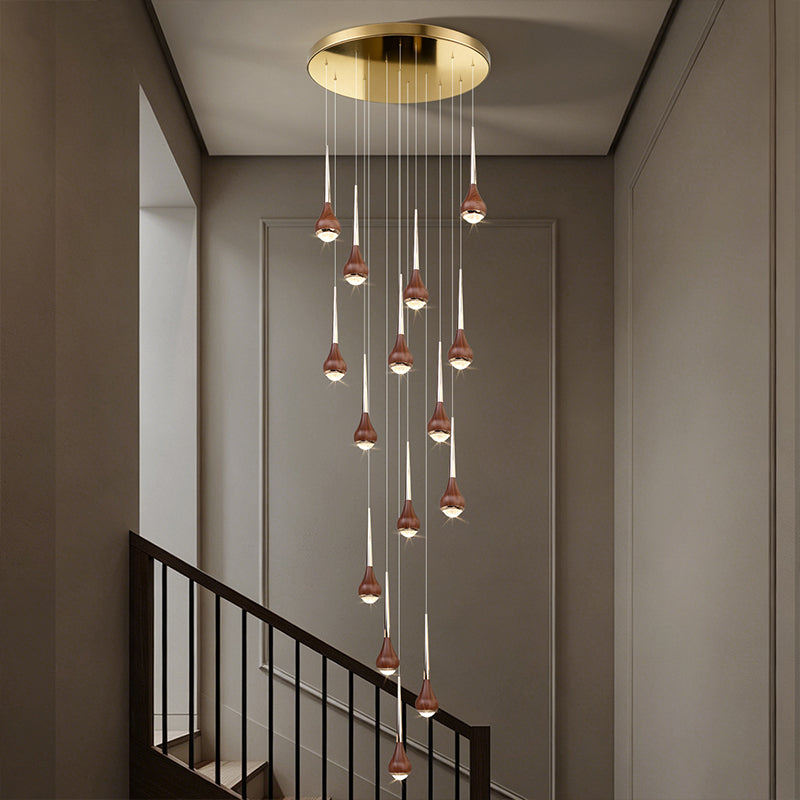 Stairs Chandelier Minimalist Modern Lighting Living Room Pendant Light Lustre High Ceiling Long Staircase Chandelier