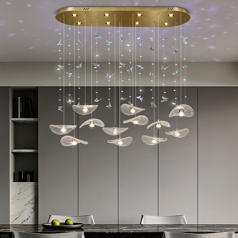 Restaurant Pendant Light Modern Luxury Dining Table bar Counter Kitchen Lotus Leaf Design Artistic Pendant Light Above