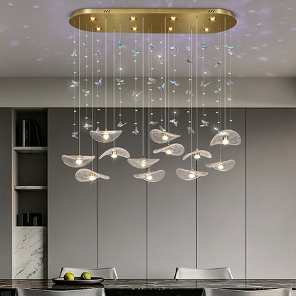 Restaurant Pendant Light Modern Luxury Dining Table bar Counter Kitchen Lotus Leaf Design Artistic Pendant Light Above