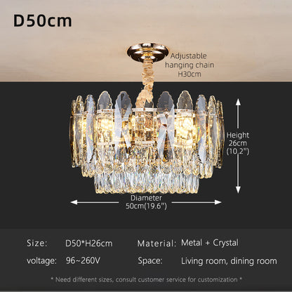 Luxury LED Ring Crystal Living Room Hanging Lamp