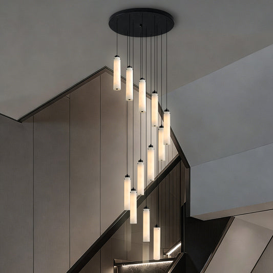 Marble Pendant Light for Stair Sitting Room Villa Staircase Chandelier Duplex Loft Chandelier High Ceiling Hanging Lights Lustre