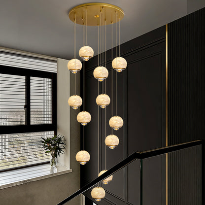 Staircase Pendant Light Lustre Minimalist Duplex Loft Marble Chandelier Villa High Ceiling Hanging Lamp Long Stair Chandelier