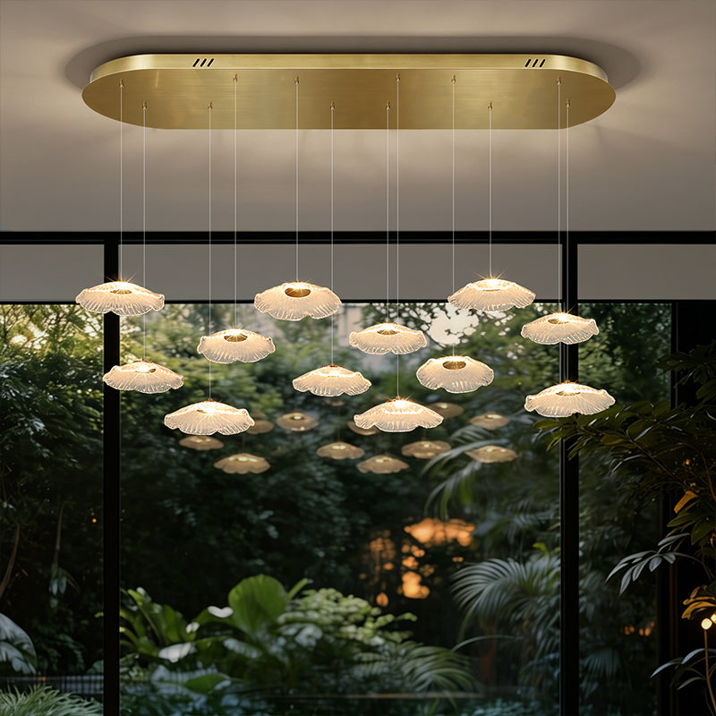 Modern Luxury Glass Chandelier Art Dining Room Island Bar Pendant Lamp Kitchen High Ceiling Hanging Lights