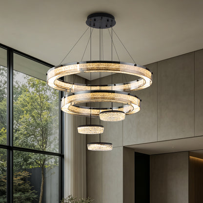 Luxury LED Ring Living Room Hanging Lamp