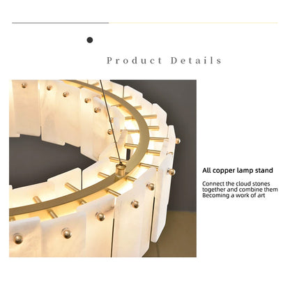 Modern Luxury Round Marble Living Room Chandelier