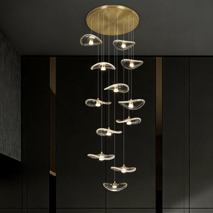 Indoor Rotating Staircase Hanging Lights Nordic Minimalist Villa Staircase Glass High Ceiling Chandelier Luxury Lighting