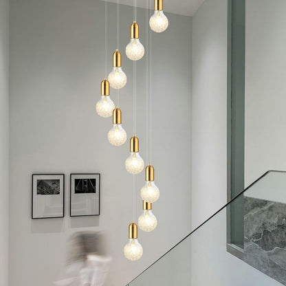 Modern Luxury Long Glass Stairs Chandelier