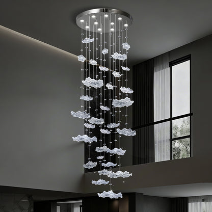 Stair Lighting Chandelier Villa Staircase High Ceiling Chandelier Glass Duplex Loft Hanging Lamp Long Pendant Light Staircase