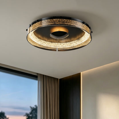 Modern Double Layer Circular Glass LED Ceiling Flush