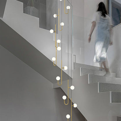 Modern Villa Staircase Long LED Pendant Lamp