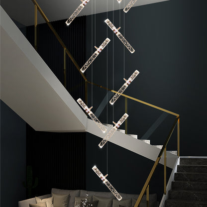Stair Luxury LED  Duplex Building Villa Chandelier
