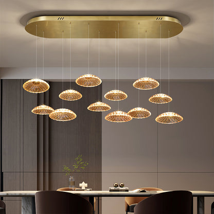 Luxury Ripple Water Glass Chandelier Living Room Kitchen High Ceiling Hanging Lights Art Dining Room Island Bar Pendant Lamp