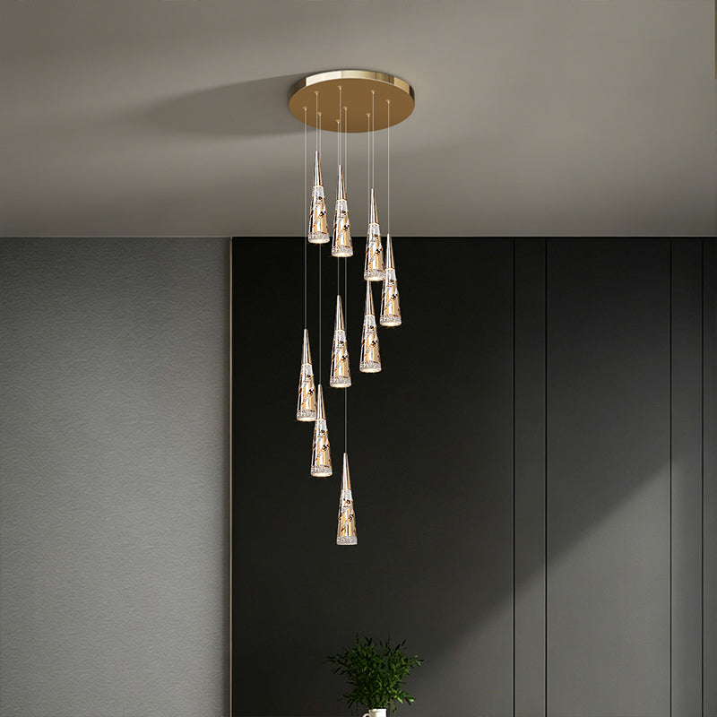Modern Crystal Chandelier Loft Pendant Light Chandelier for Stairs Designer Pendant Lamp Suspension Ceiling Light