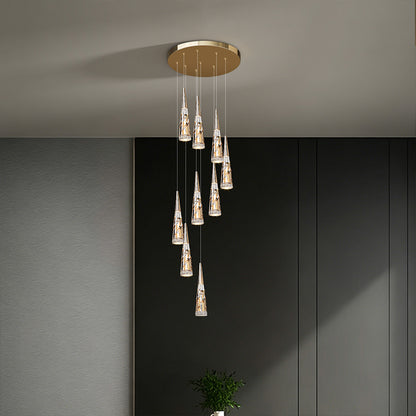 Modern Crystal Chandelier Loft Pendant Light Chandelier for Stairs Designer Pendant Lamp Suspension Ceiling Light