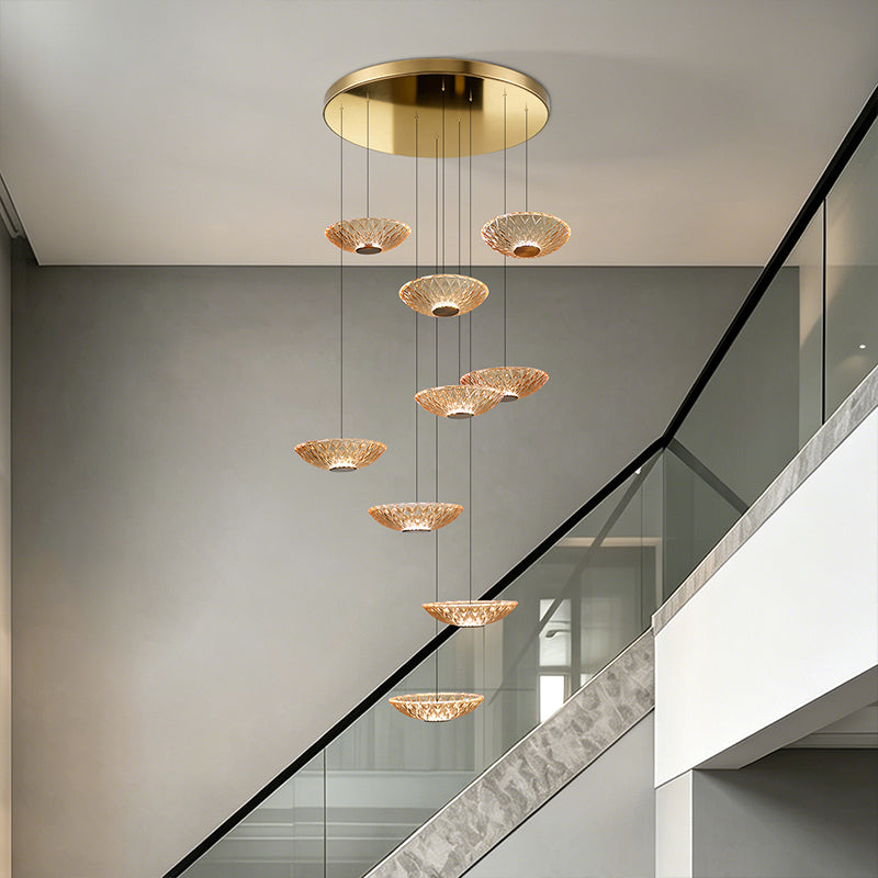 Modern LED Stair Designer Glass Pendant Light