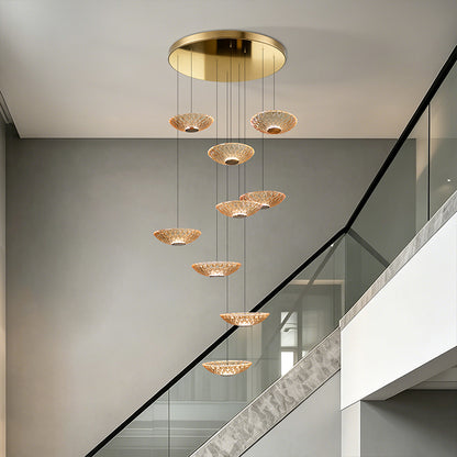 Modern LED Stair Designer Glass Pendant Light