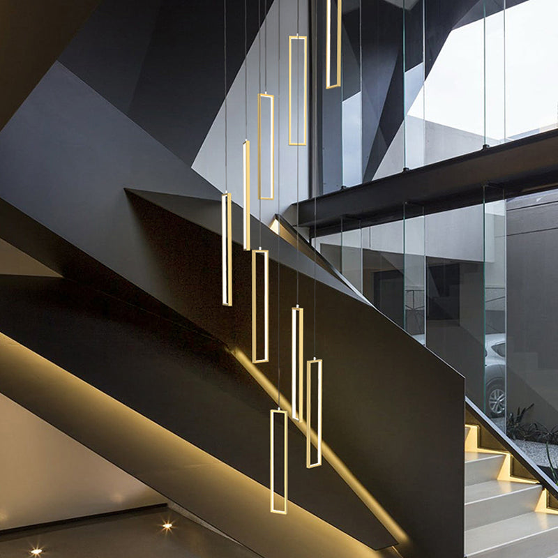 Luxury LED Staircase Attic Villa Stair Chandelier