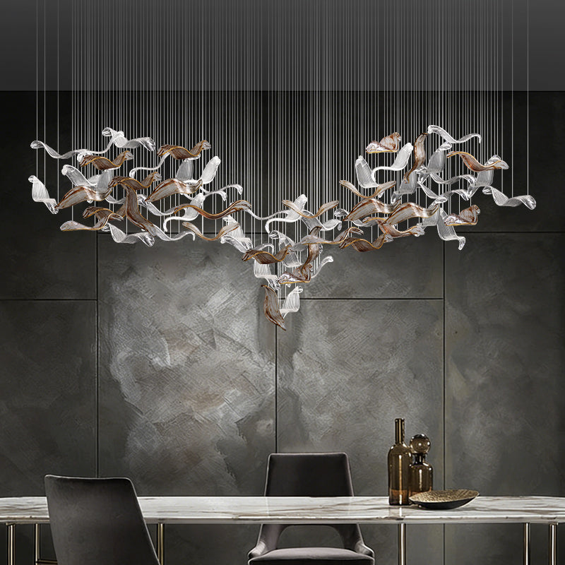 Light luxury art glass branch chandelier | Non standard customized engineering chandelier for hotel lobby/villa empty living room