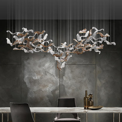 Light luxury art glass branch chandelier | Non standard customized engineering chandelier for hotel lobby/villa empty living room