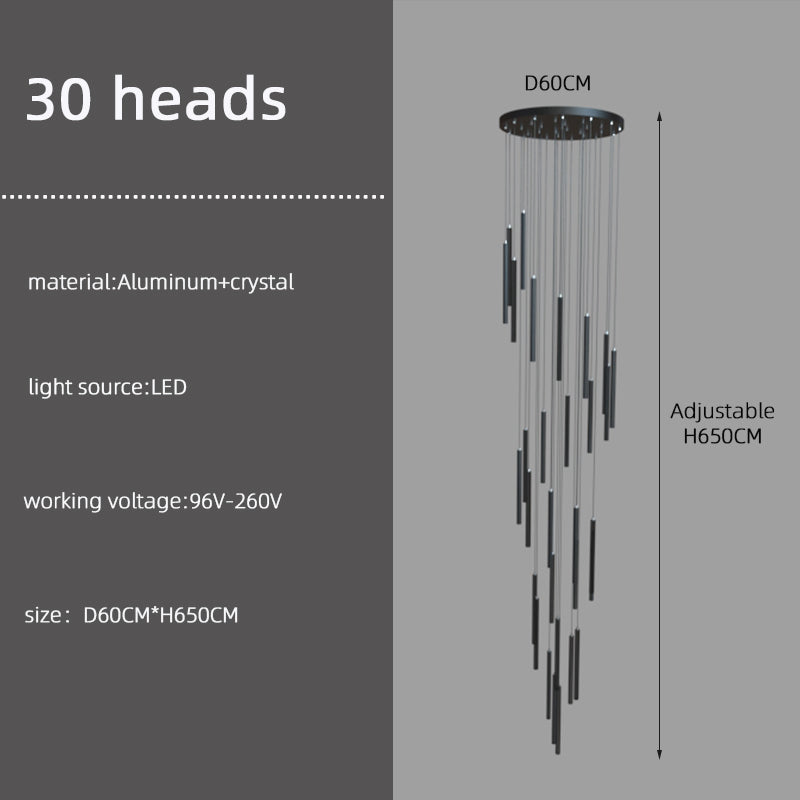 Modern LED Stair Pendant Light Villa Duplex Ceiling Hanging Lamps
