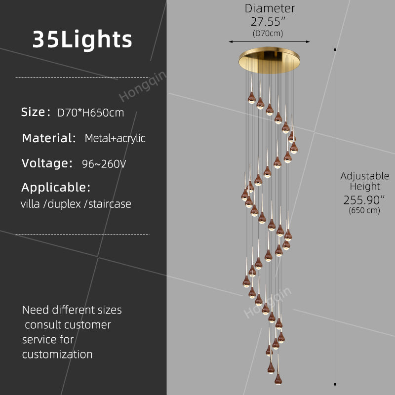 Stairs Chandelier Minimalist Modern Lighting Living Room Pendant Light Lustre High Ceiling Long Staircase Chandelier