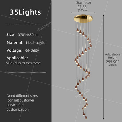 Stairs Chandelier Minimalist Modern Lighting Living Room Pendant Light Lustre High Ceiling Long Staircase Chandelier
