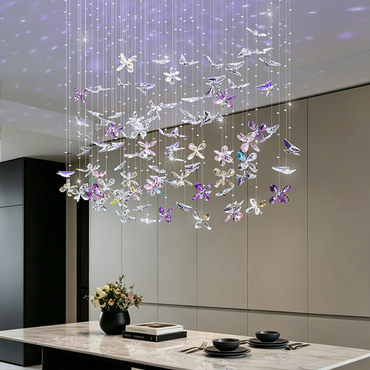 Chandelier Over the Dining Table Kitchen Island Pendant Light Dining Room Butterfly Design Chandelier Crystal Hanging Lamp