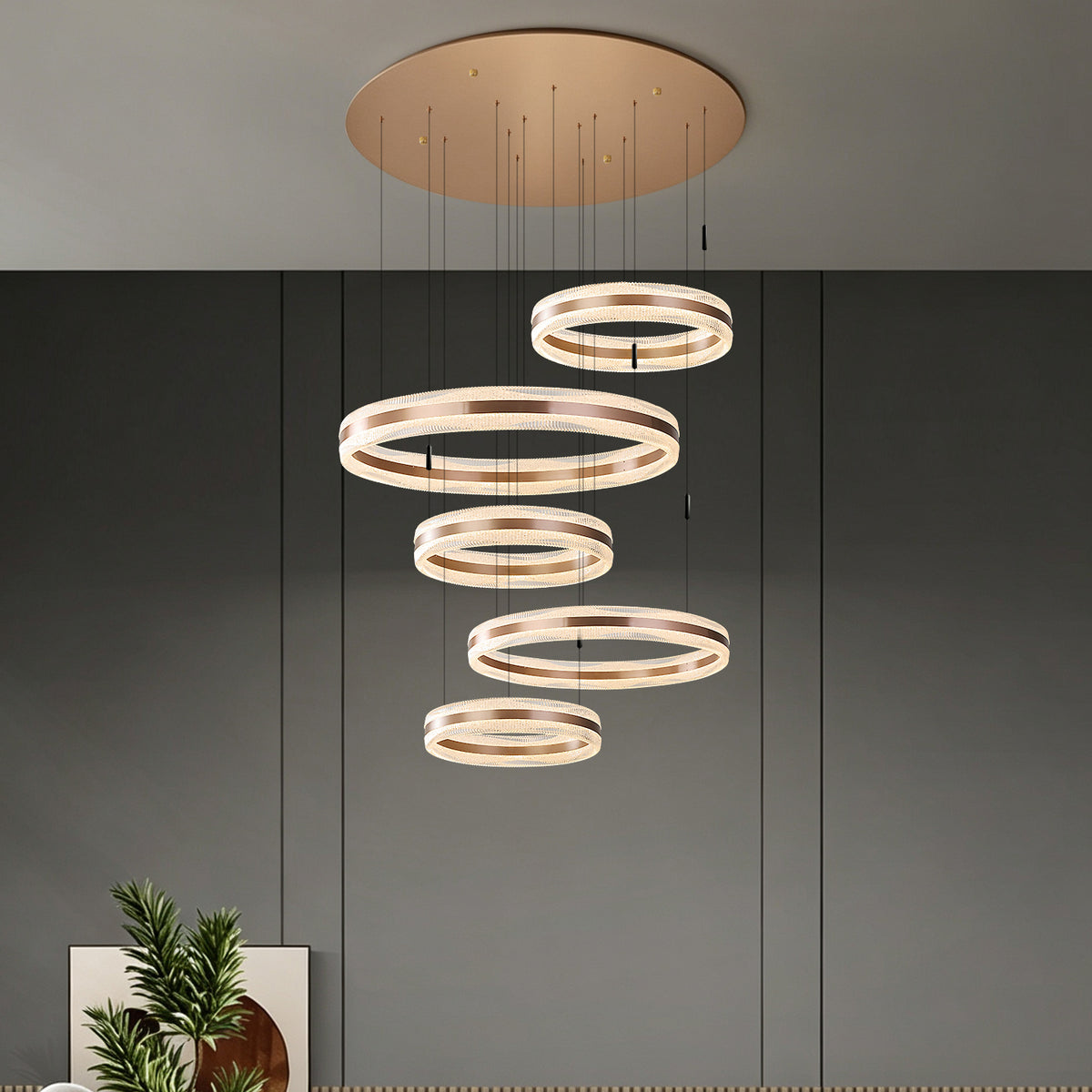 Modern Villa Duplex Loft Living Room Chandelier